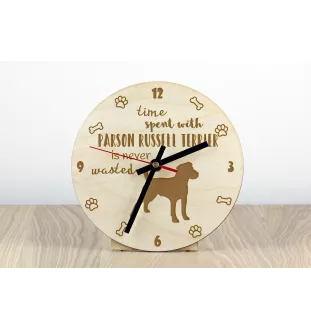 Parson Russell Terrier - clock with a dog, wooden clock, wall clock for dog lovers, clock for desk and shelf, Art-Dog