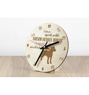 Parson Russell Terrier - clock with a dog, wooden clock, wall clock for dog lovers, clock for desk and shelf, Art-Dog
