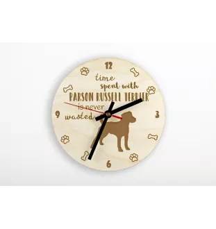 Parson Russell Terrier - clock with a dog, wooden clock, wall clock for dog lovers, clock for desk and shelf, Art-Dog