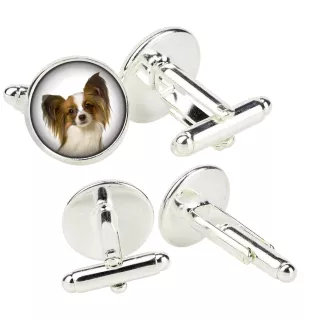 Papillon, Kontinentaler Zwergspaniel - Manschettenknöpfe in einer Schachtel, handgefertigter Schmuck, Produkt der Marke Art-Dog
