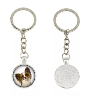 Papillon, Épagneul nain continental papillon - porte-clés dans une boîte, photo personnelle, porte-clés de la marque Art-Dog