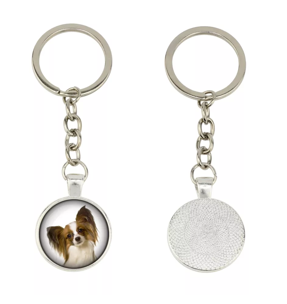Papillon, Épagneul nain continental papillon - porte-clés dans une boîte, photo personnelle, porte-clés de la marque Art-Dog