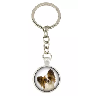 Papillon, Kontinentaler Zwergspaniel - Schlüsselanhänger in einer Box, eigenes Foto, Schlüsselanhänger der Marke Art-Dog