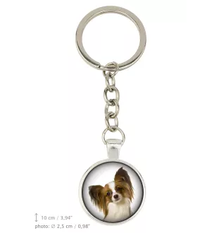 Papillon, Kontinentaler Zwergspaniel - Schlüsselanhänger in einer Box, eigenes Foto, Schlüsselanhänger der Marke Art-Dog