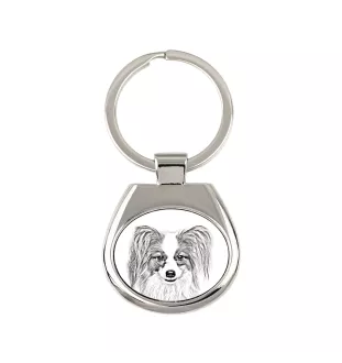 Papillon, Continental Toy Spaniel, Butterfly dog - keychain with a dog, keychain with a print, personalized pendant from the Art-Dog brand