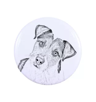 Parson Russell Terrier Magnet mit einem Hundepfotenabdruck, außergewöhnlich leicht, starker Magnet, handgefertigtes Produkt der Marke Art-Dog