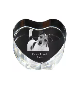 Parson Russell Terrier - Hundebild im Kristall, Kristallherz, einzigartiger Bilderrahmen der Marke Art-Dog
