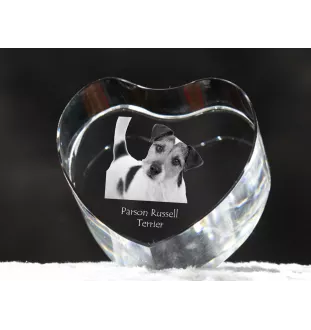 Parson Russell Terrier serce kryształowe z psem Art-Dog