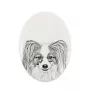 Papillon, Kontinentaler Zwergspaniel - Gedenktafel mit einem Foto eines Hundes, Grabplatte mit Druck, personalisierte ovale Platte der Marke Art-Dog