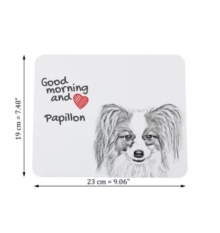 Papillon, Continental Toy Spaniel, Butterfly dog - mouse pad with print, personalized dog-themed mouse pad, unique gadget for an office worker by Art-Dog brand