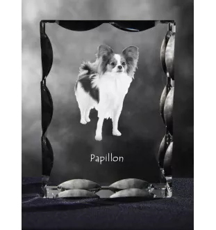 Papillon ramka kryształowa z psem Art-Dog