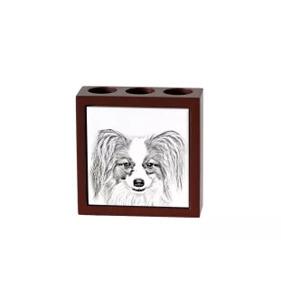 Papillon, Épagneul nain continental papillon - porte-stylo avec chien, organiseur de bureau avec impression, décoration de bureau personnalisée de la marque Art-Dog