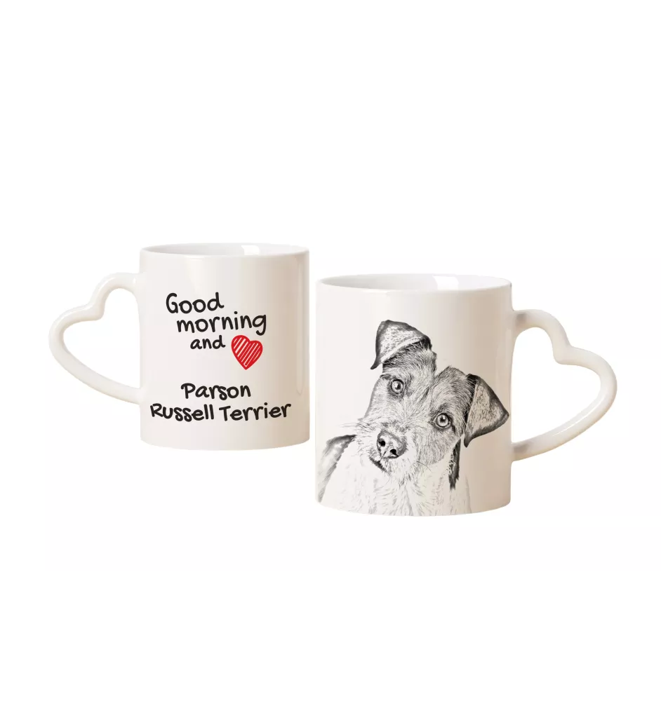 Terrier du révérend Russell, Parson Russell terrier - tasse avec chien, une tasse adorable avec une anse en forme de cœur, un cadeau universel de la marque Art-Dog