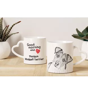 Parson Russell Terrier - Tasse mit Hund, entzückende Tasse mit herzförmigem Henkel, universelles Geschenk der Marke Art-Dog