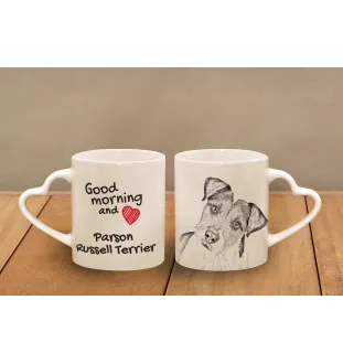Parson Russell Terrier kubek z psem good morning serce Art-Dog