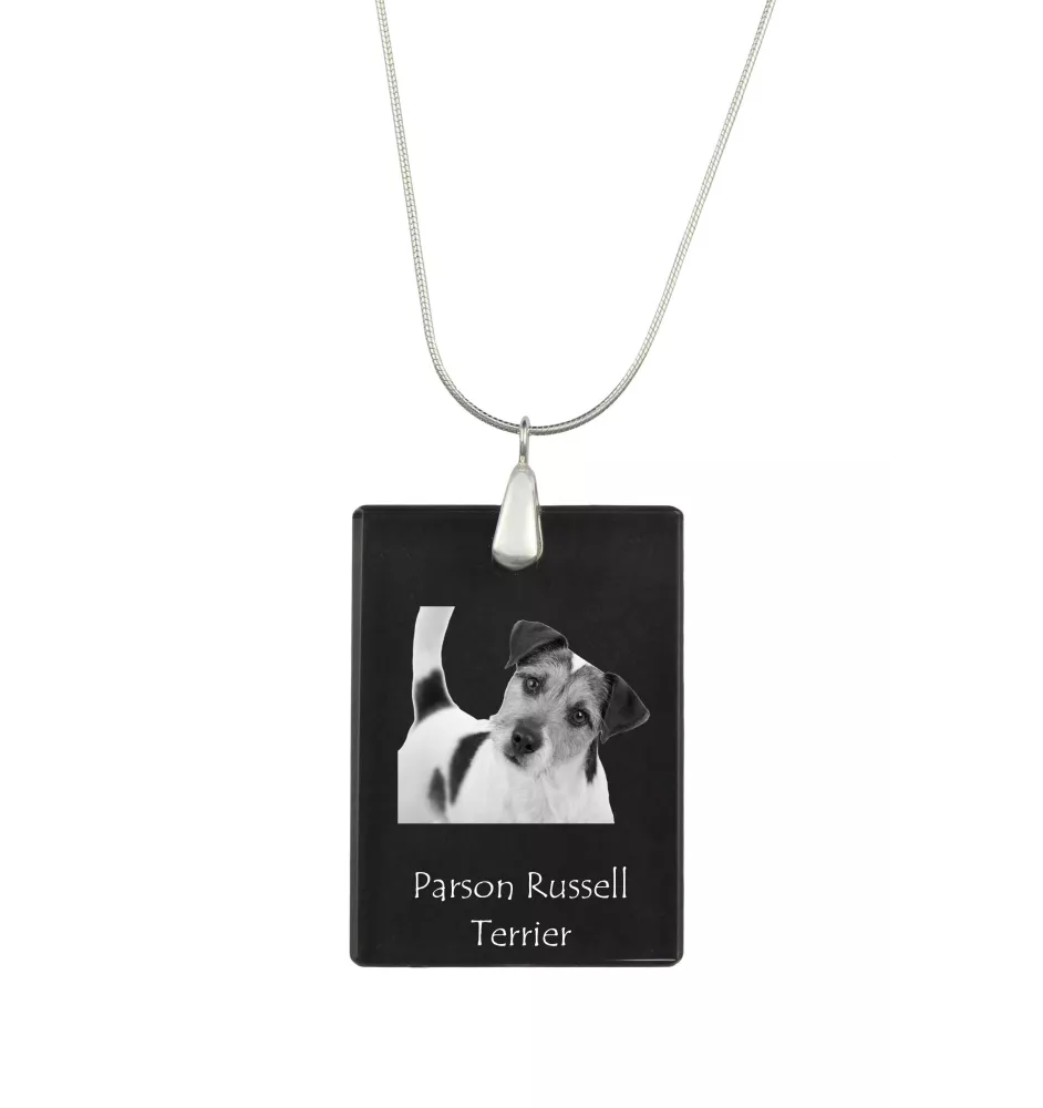 Parson Russell Terrier - Crystal pendant with dog, silver necklace with photo, personalised pendant by Art-Dog brand