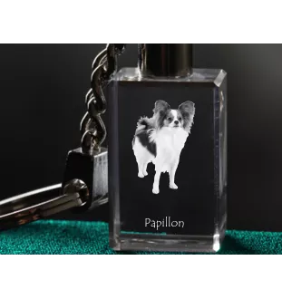 Papillon brelok kryształowy z psem Art-Dog