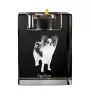 Papillon, Continental Toy Spaniel, Butterfly dog - Candle holder with dog photo, crystal tealight holder, personalised gift by Art-Dog brand