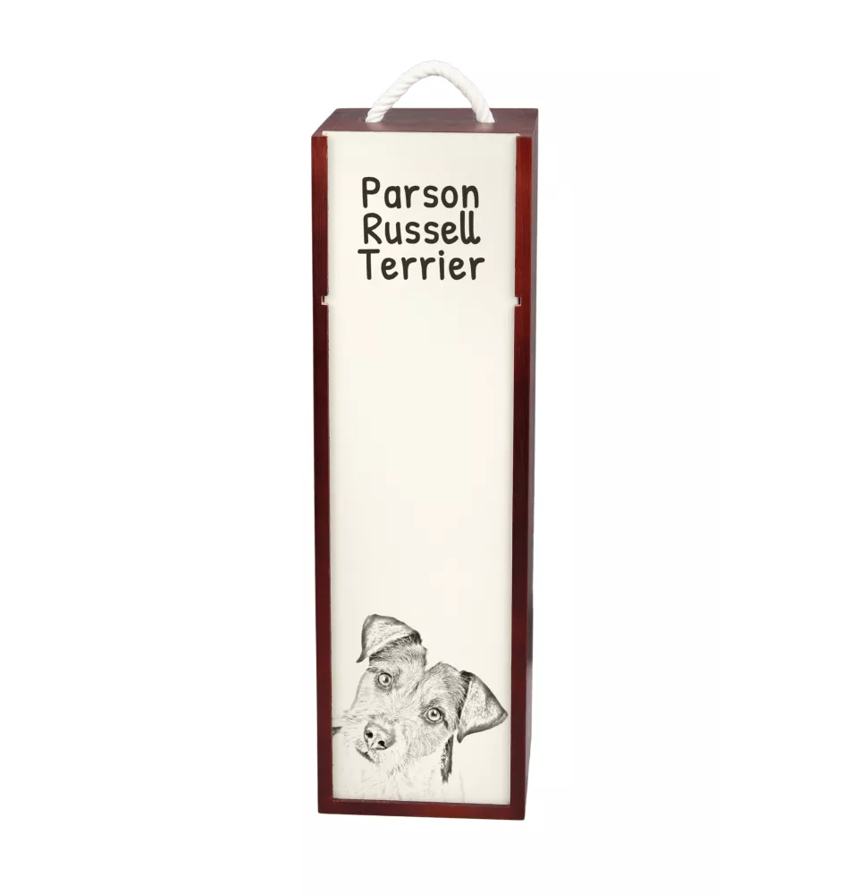 Parson Russell Terrier - Weinbox mit Hund, Alkoholbox mit Grafik, personalisierte Geschenkbox der Marke Art-Dog
