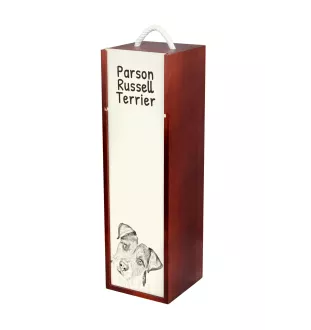 Terrier du révérend Russell, Parson Russell terrier - boîte à vin avec chien, boîte à alcool avec graphisme, boîte cadeau personnalisée de la marque Art-Dog