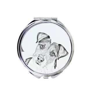 Parson Russell Terrier - Taschenspiegel mit Hund, personalisierter Taschenspiegel, kompakter Spiegel mit Art-Dog-Logo