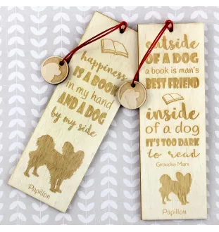 Papillon, Kontinentaler Zwergspaniel II - Lesezeichen mit Hund, personalisiertes Lesezeichen, Hundeaccessoire für Leser der Marke Art-Dog