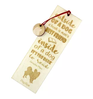 Papillon, Épagneul nain continental papillon II - marque-page pour livre avec chien, marque-page personnalisé, cadeau pour les amateurs de livres de la marque Art-Dog