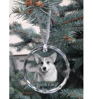 Pembroke Welsh Corgi - Kristallkugel mit Foto, Hundebild im Kristall, personalisierter Christbaumschmuck von Art-Dog.