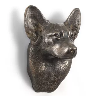 Pembroke Welsh Corgi - Dog statue, hanging bust, unique decoration for dog lover by Art-Dog brand