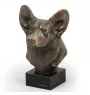 Pembroke Welsh Corgi - Dog statue, bust on stone base, sculpture, trophy for dog show by Art-Dog brand