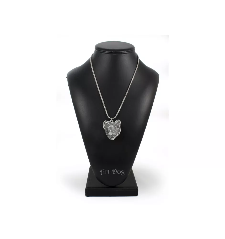 Papillon posrebrzany naszyjnik na łańcuszku Art-Dog