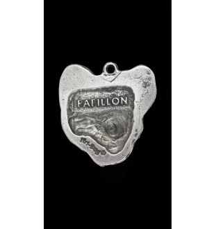 Papillon, Kontinentaler Zwergspaniel - Halskette mit Hund, Hundeanhänger an einer silbernen Kette, einzigartiger Schmuck der Marke Art-Dog