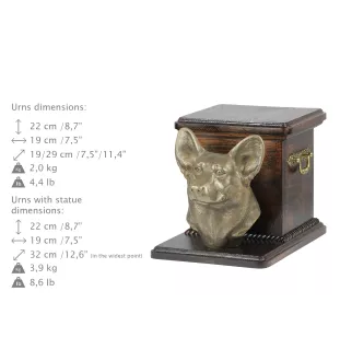 Pembroke Welsh Corgi - urn for dog ashes with a statuette, elegant urn for a dog, unique urn with a bust of a dog by Art-Dog brand