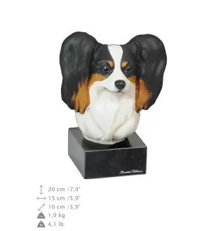 Papillon, Continental Toy Spaniel, Butterfly dog - painted figurine, statue, figure, made by the artist, brand Art-Dog