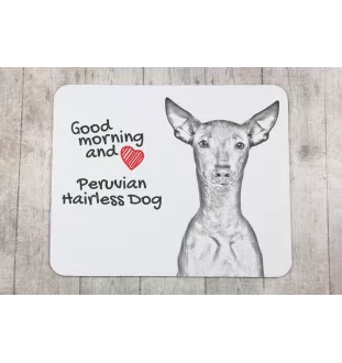 Peruvian Hairless Dog, Peruvian Viringo, Naked Dog - mouse pad with print, personalized dog-themed mouse pad, unique gadget for an office worker by Art-Dog brand