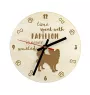 Papillon, Continental Toy Spaniel, Butterfly dog II - clock with a dog, wooden clock, wall clock for dog lovers, clock for desk and shelf, Art-Dog