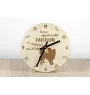 Papillon, Épagneul nain continental papillon II - horloge avec chien, horloge en bois, horloge murale pour les amoureux des chiens, horloge de bureau et étagère, Art-Dog