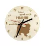 Papillon, Épagneul nain continental papillon I - horloge avec chien, horloge en bois, horloge murale pour les amoureux des chiens, horloge de bureau et étagère, Art-Dog