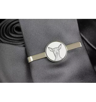 Peruvian Hairless Dog, Peruvian Viringo, Naked Dog - tie clip with a dog, personalized tie clip, a unique gift for a man from the Art-Dog brand