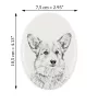 Pembroke Welsh Corgi - Gedenktafel mit einem Foto eines Hundes, Grabplatte mit Druck, personalisierte ovale Platte der Marke Art-Dog