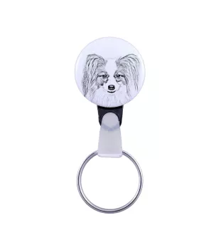 Papillon, Épagneul nain continental papillon - porte-clés avec l'image d'un chien, pendentif avec la propre graphique de la marque Art-Dog