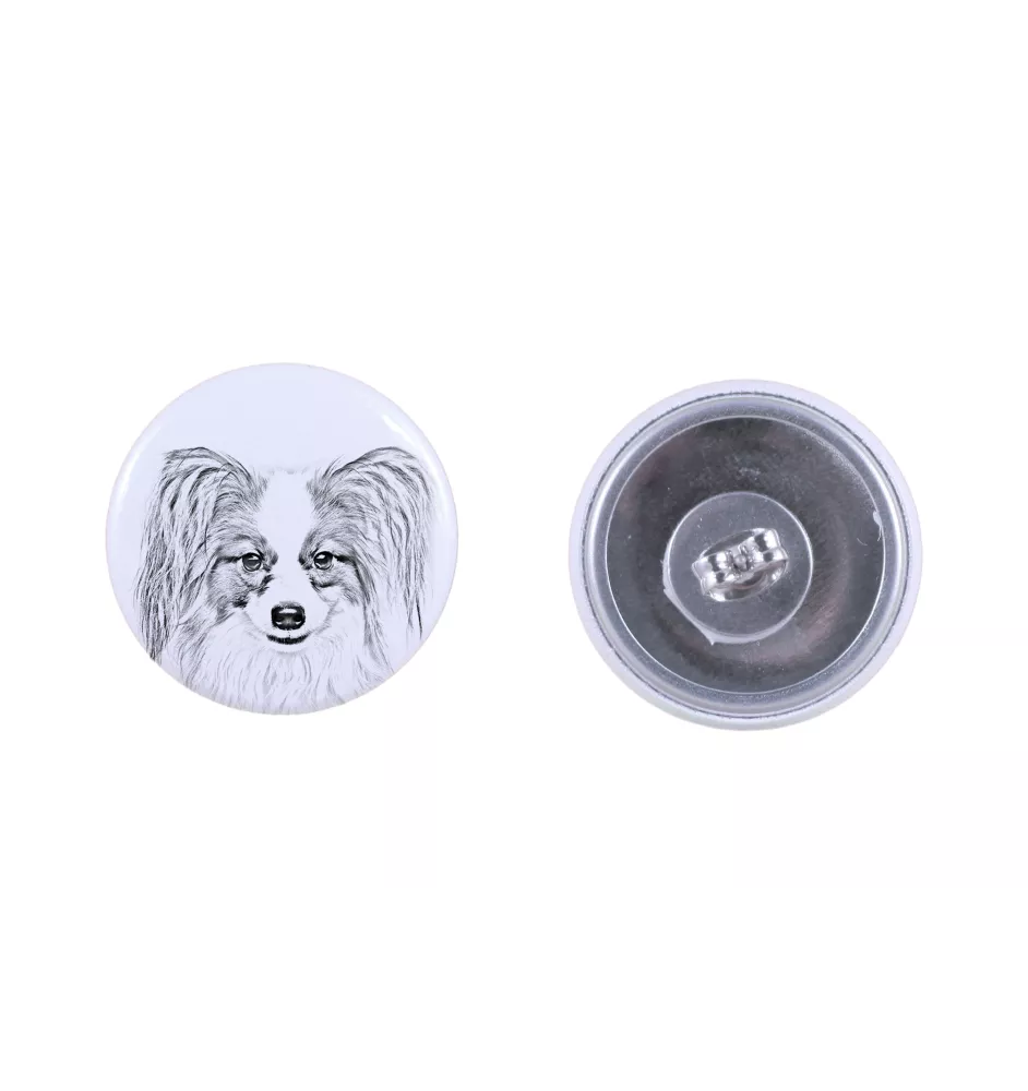 Papillon kolczyki z psem mały Art-Dog