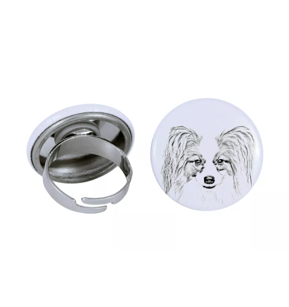 Papillon, Épagneul nain continental papillon - bijoux pour femmes avec l'image d'un chien, produit fait à la main, possibilité d'ajouter sa propre photo, marque Art-Dog
