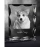 Pembroke Welsh Corgi - crystal with a picture of a dog, glass statuette with a picture, unique frame with a picture from Art-Dog brand