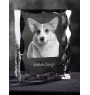 Pembroke Welsh Corgi - crystal with a picture of a dog, glass statuette with a picture, unique frame with a picture from Art-Dog brand