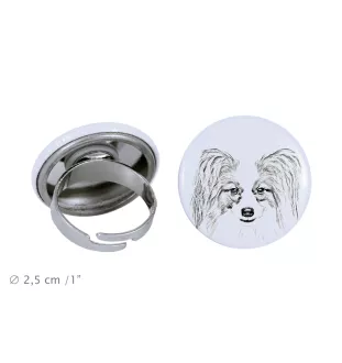 Papillon, Épagneul nain continental papillon - bijoux pour femmes avec l'image d'un chien, produit fait à la main, possibilité d'ajouter sa propre photo, marque Art-Dog