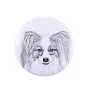 Papillon, Épagneul nain continental papillon - badge avec votre chien, ajoutez votre propre photo, marque Art-Dog