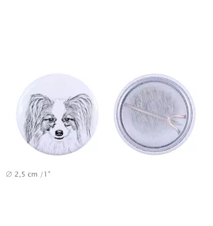 Papillon, Épagneul nain continental papillon - badge avec votre chien, ajoutez votre propre photo, marque Art-Dog
