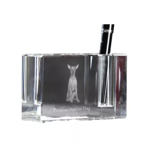 Nagi pies peruwiański penholder kryształowy z psem Art-Dog