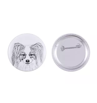 Papillon, Kontinentaler Zwergspaniel - Anstecknadel mit Ihrem Hund, fügen Sie Ihr eigenes Foto hinzu, Marke Art-Dog